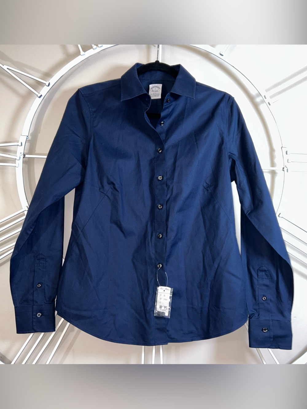 NWT Brooks Brothers Deep Navy Button-Down Long Sleeve Women's Shirt